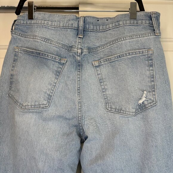 Gap Cheeky Straight High Rise Hidden Button Fly Distressed Jeans 32/14S - Picture 8 of 10